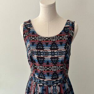 Sugarlips (MED) Jacquard Aztec-Inspired Skater Dress
